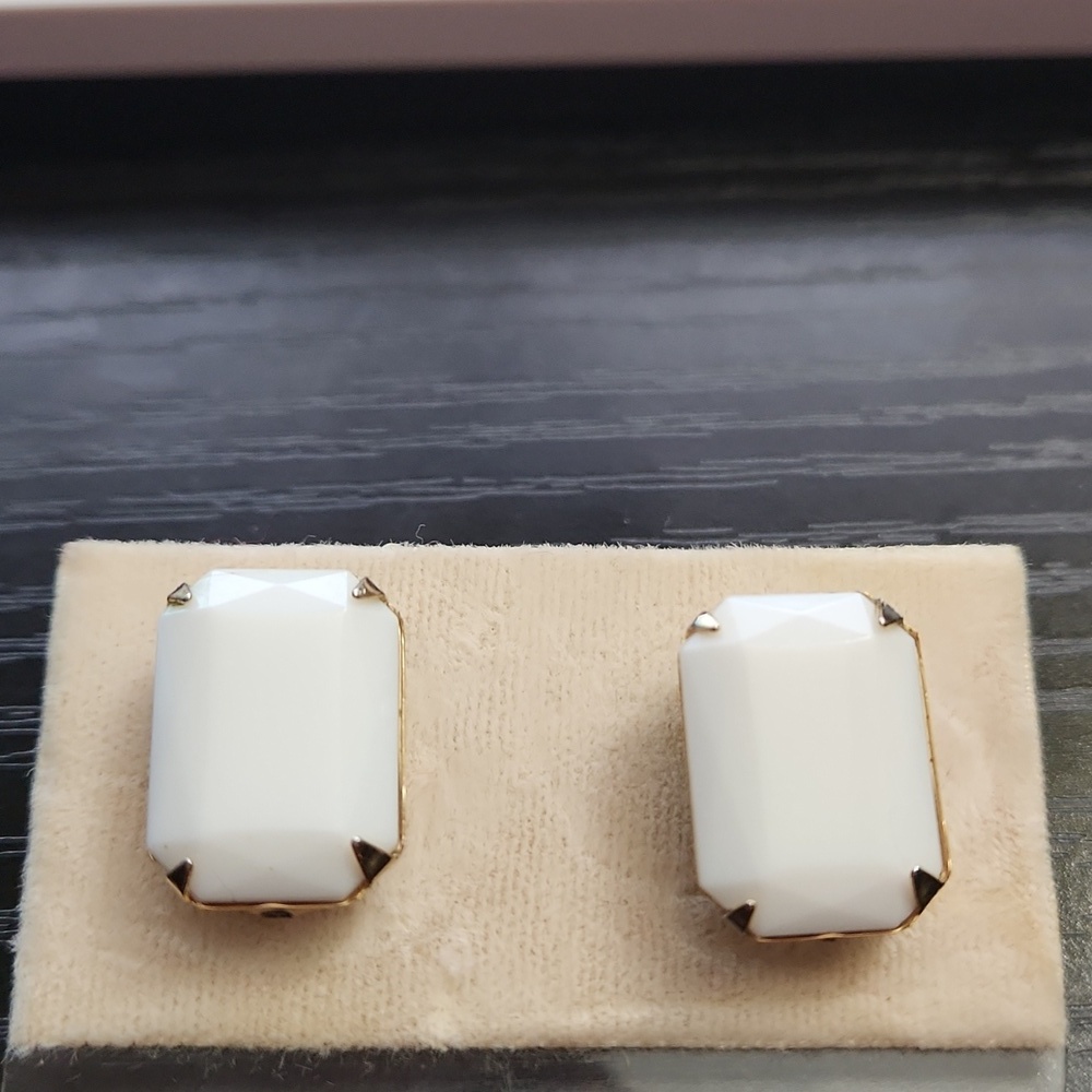 White Pierced Earrings